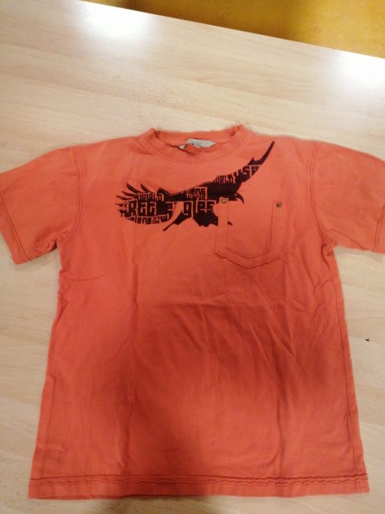 t-shirt orange enfant taille 10 ans motif aigle children tex