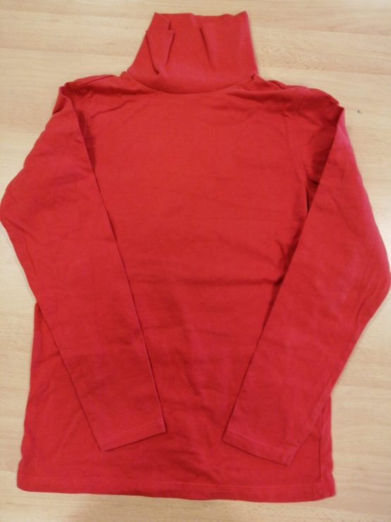 col roulé à manches rouge 10 ans
