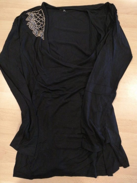 tshirt a manche long  noir ligne maternité pour femme