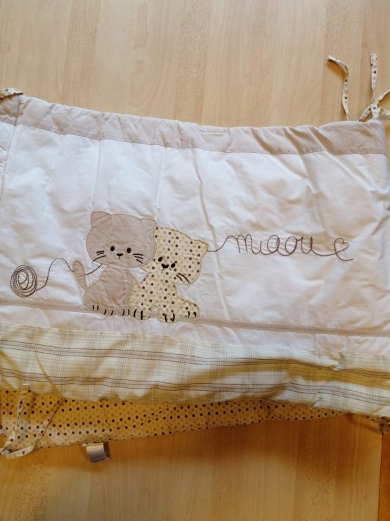 Tour de lits blanc et ecru enfant dimension 175x40cm