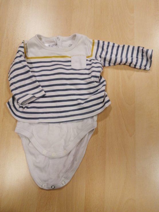 Body bleu et blanc